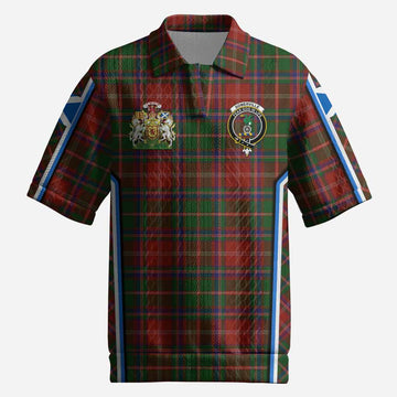 Somerville Tartan Crest Men’s Polo Sweater Top Scotland Coat of Arm Flag Style