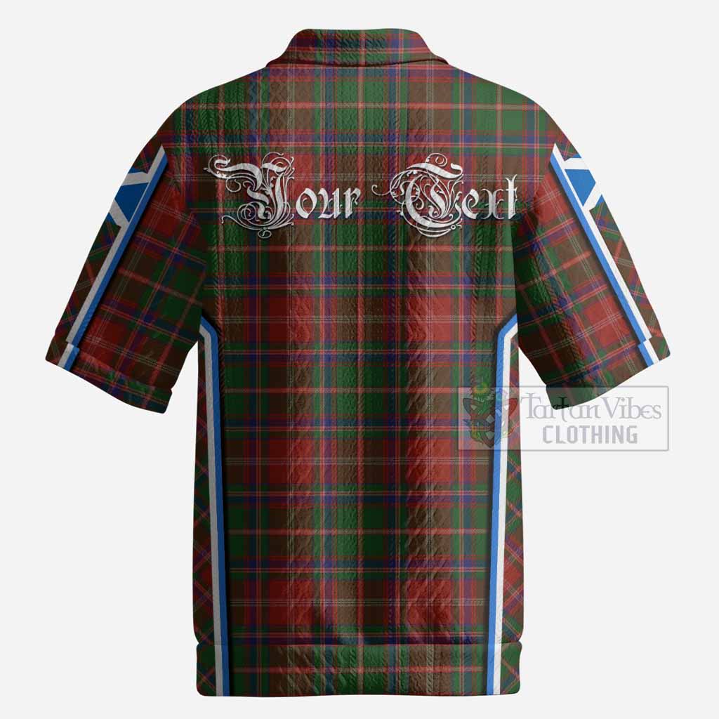 Somerville Tartan Crest Men’s Polo Sweater Top Scotland Coat of Arm Flag Style