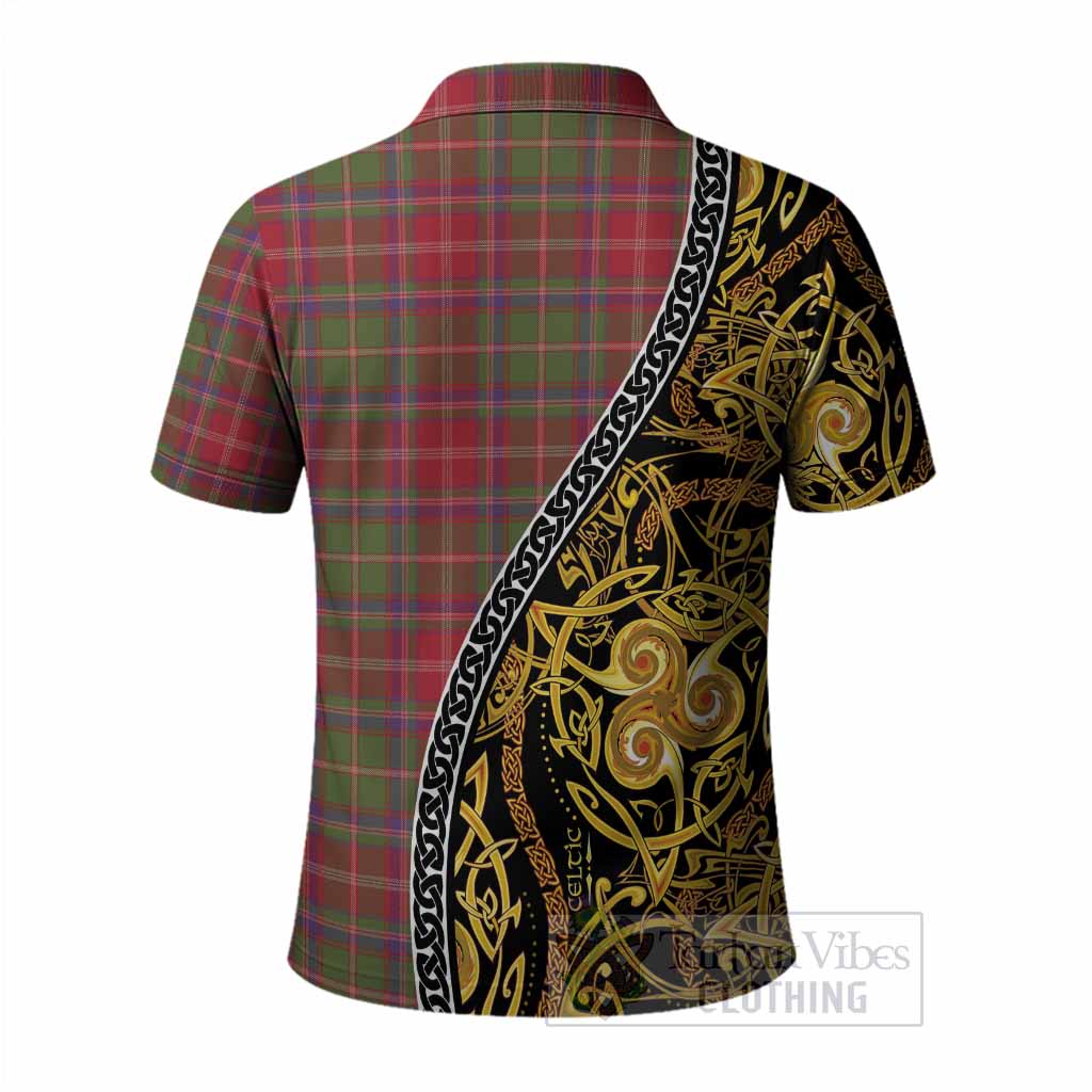 Somerville Tartan Crest Polo Shirt Celtic Knot and Triple Trickle Spiral Symbols