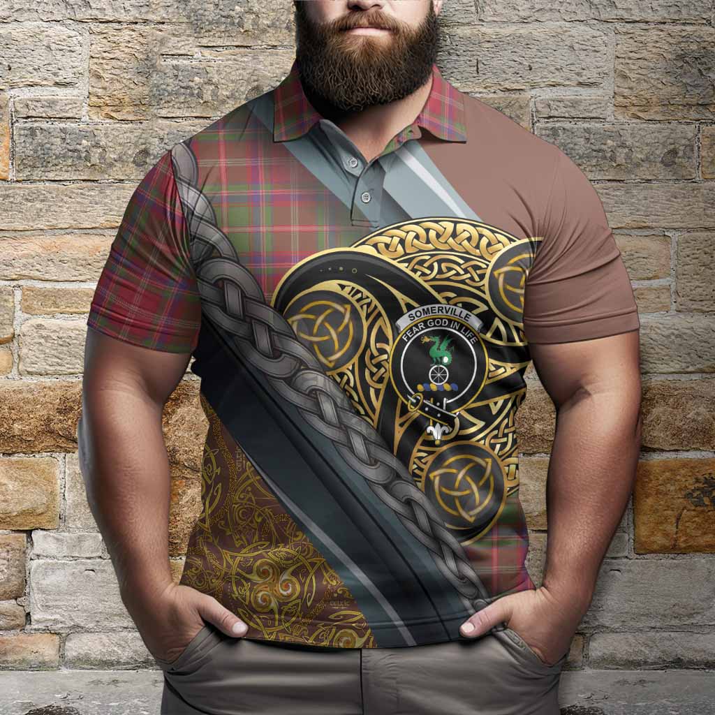 Somerville Tartan Crest Polo Shirt Scottish Triskele Celtic