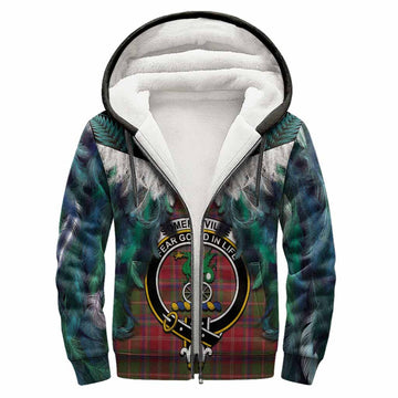 Somerville Tartan Crest Sherpa Hoodie New Zealand Maori Korowai Cloak