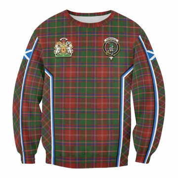 Somerville Tartan Crest Sweatshirt Scotland Coat of Arm Flag Style