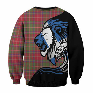 Somerville Tartan Crest Sweatshirt Scottish Golden Lions Wave Flow