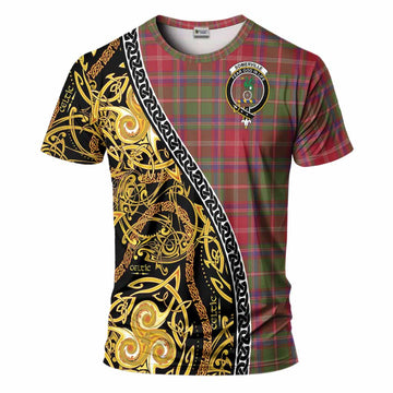Somerville Tartan Crest T-Shirt Celtic Knot and Triple Trickle Spiral Symbols