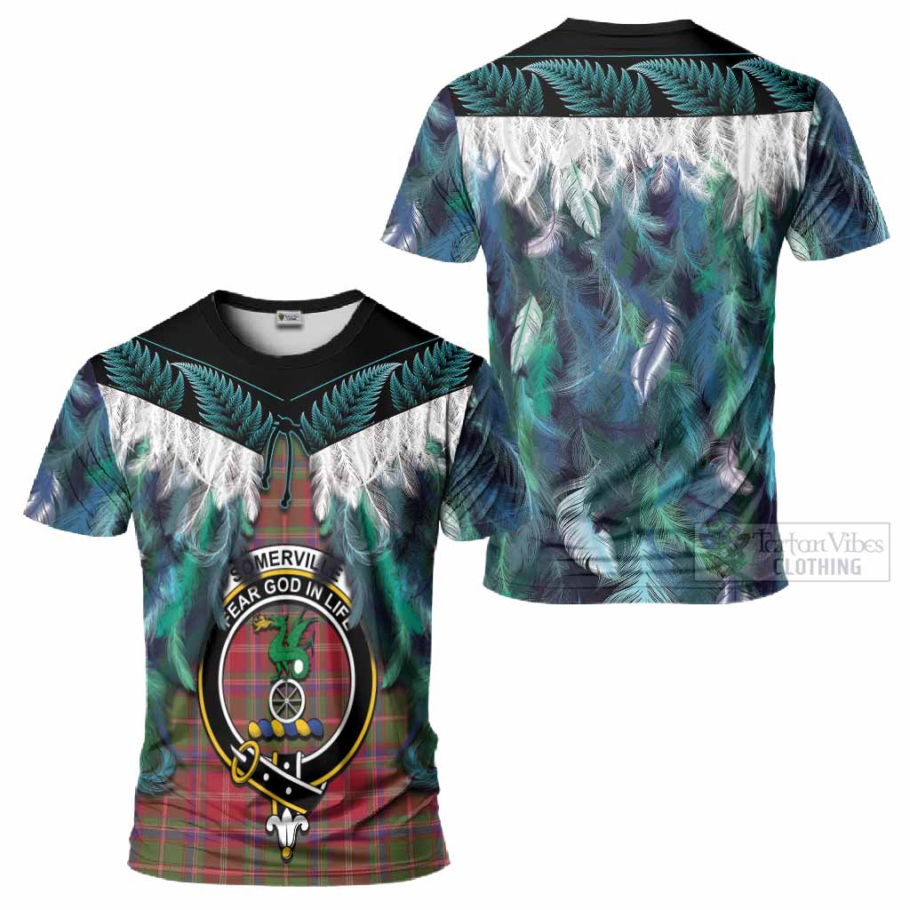 Somerville Tartan Crest T-Shirt New Zealand Maori Korowai Cloak