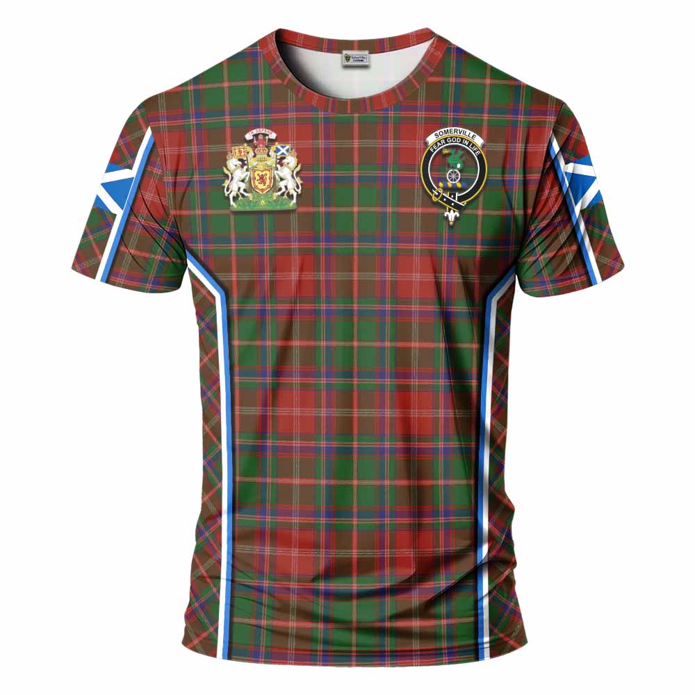 Somerville Tartan Crest T-shirt Scotland Coat of Arm Flag Style - Tartan Vibes Clothing