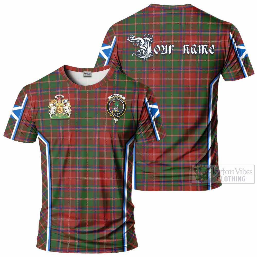 Somerville Tartan Crest T-shirt Scotland Coat of Arm Flag Style - Tartan Vibes Clothing