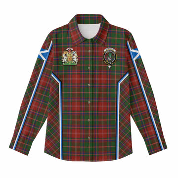 Somerville Tartan Crest Women Casual Shirt Scotland Coat of Arm Flag Style - Tartan Vibes Clothing