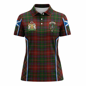 Somerville Tartan Crest Women's Polo Shirt Scotland Coat of Arm Flag Style