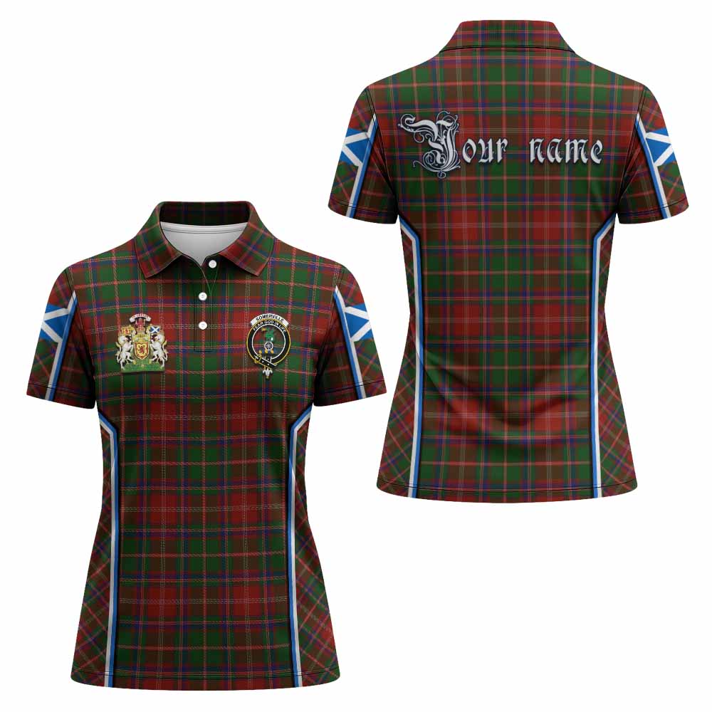 Somerville Tartan Crest Women's Polo Shirt Scotland Coat of Arm Flag Style - Tartan Vibes Clothing