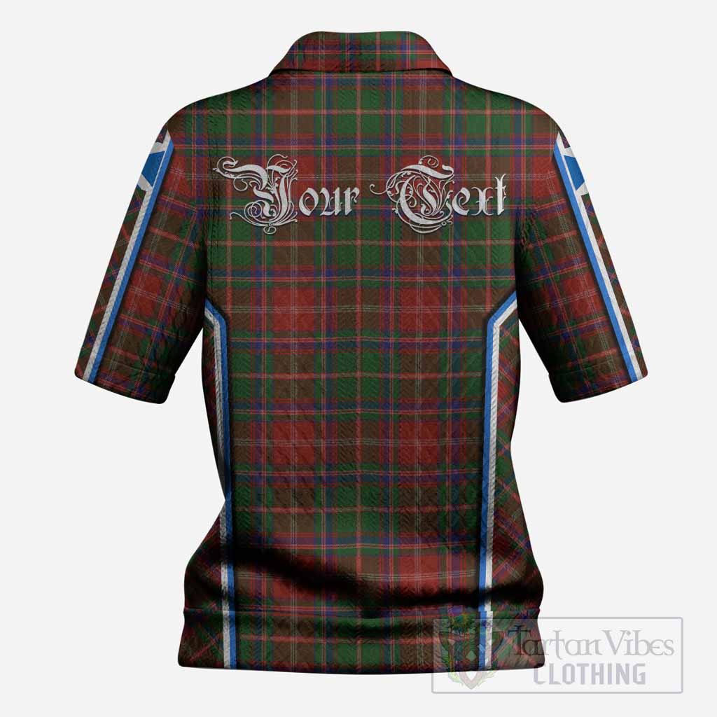 Somerville Tartan Crest Women’s Polo Sweater Top Scotland Coat of Arm Flag Style