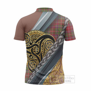 Somerville Tartan Crest Zipper Polo Shirt Scottish Triskele Celtic