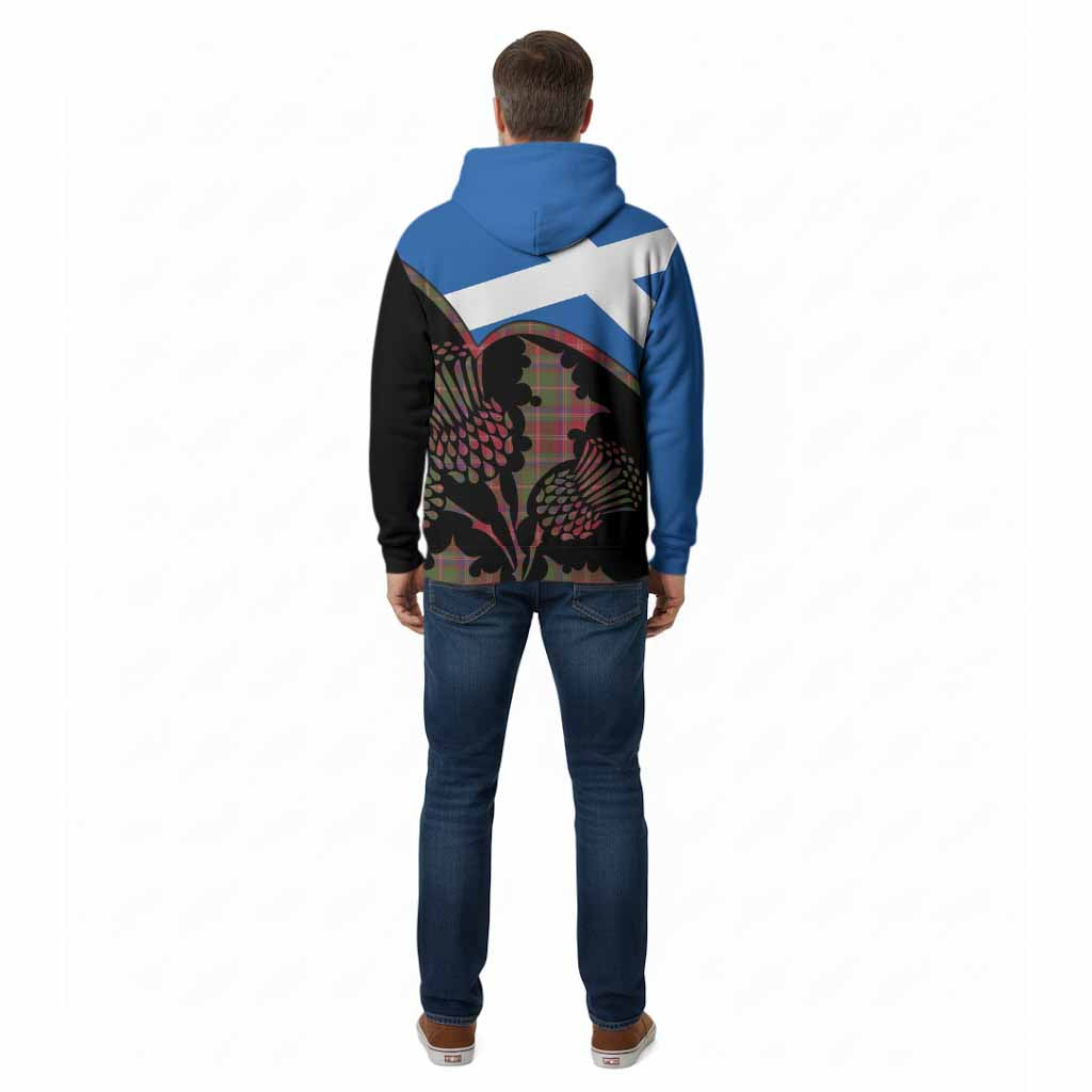 Somerville Tartan Family Crest Cotton Hoodie Scotland Thistle Floral Flag Style