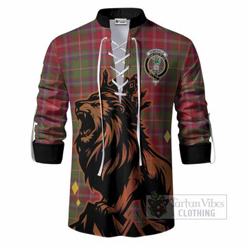 Somerville Tartan Family Crest Ghillie Shirt Crowned Lion Roaring