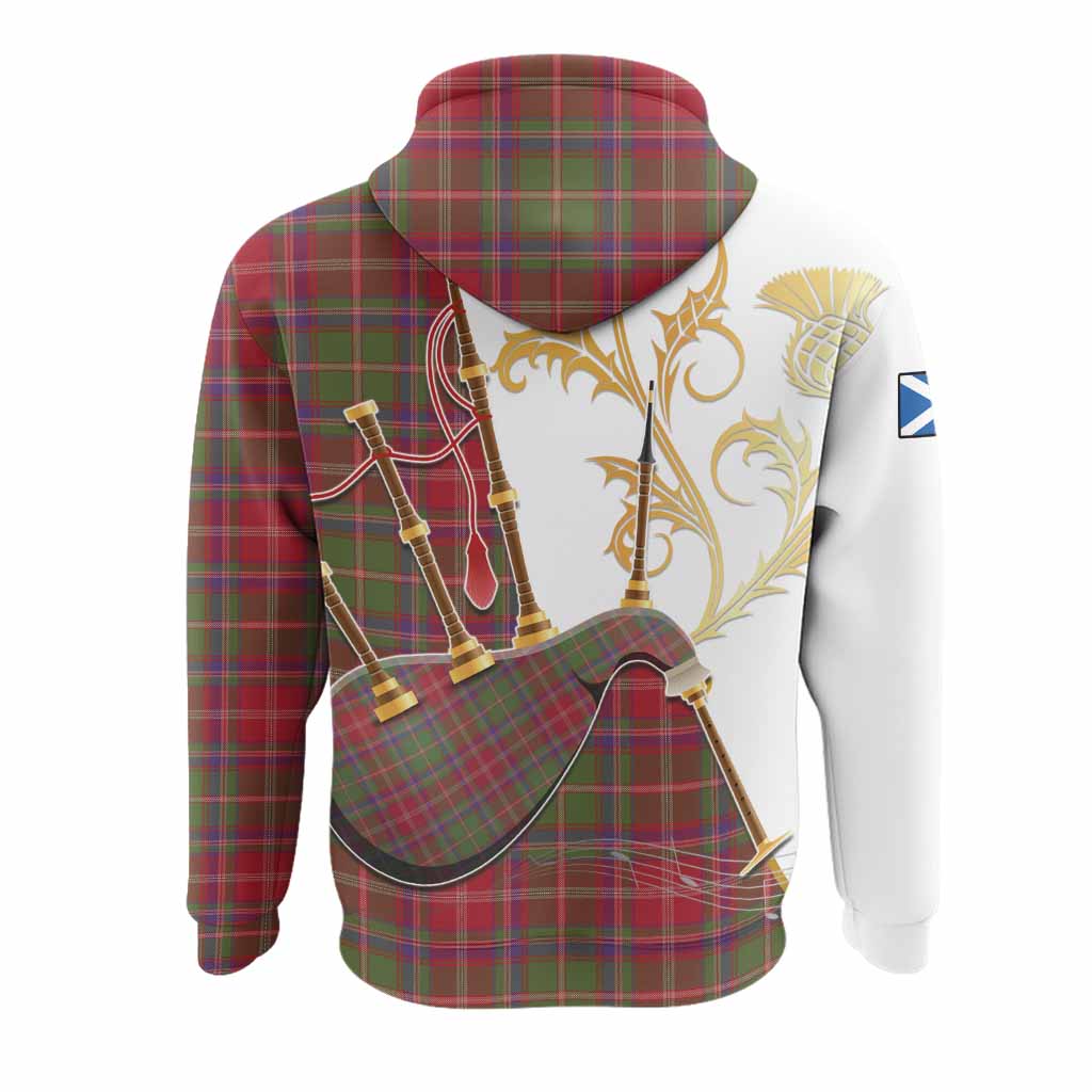 Somerville Tartan Family Crest Hoodie Bagpipes with Scottish Thistle