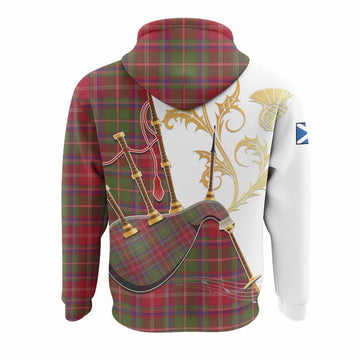 Somerville Tartan Family Crest Hoodie Bagpipes with Scottish Thistle