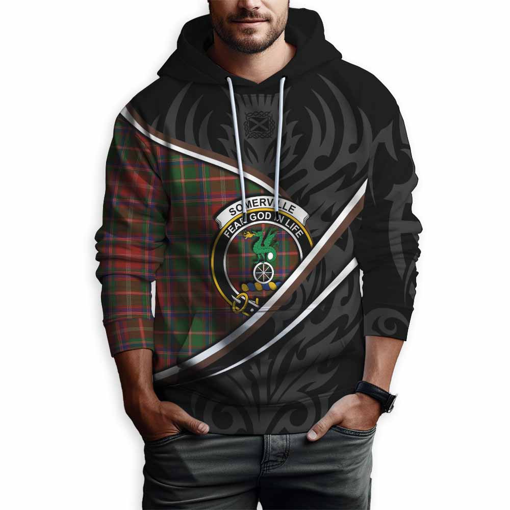 Somerville Tartan Family Crest Hoodie Celtic Scottish Thistle Floral - Tartan Vibes Clothing