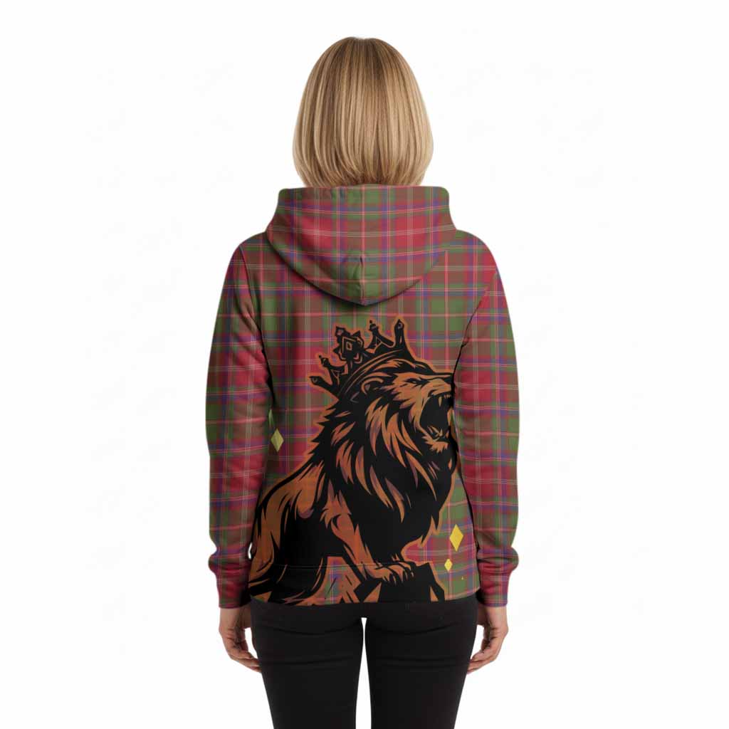 Somerville Tartan Family Crest Hoodie Crowned Lion Roaring