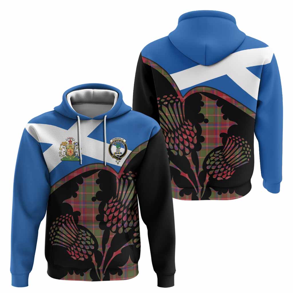 Somerville Tartan Family Crest Hoodie Scotland Thistle Floral Flag Style