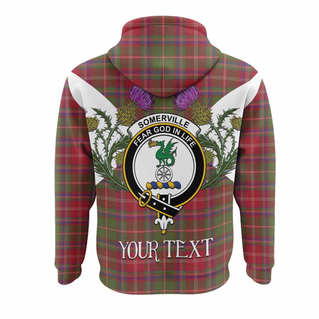 Somerville Tartan Family Crest Hoodie Scottish Burns Night Thistle Floral