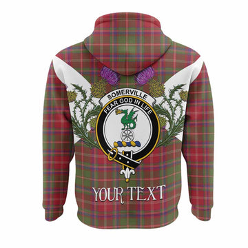 Somerville Tartan Family Crest Hoodie Scottish Burns Night Thistle Floral