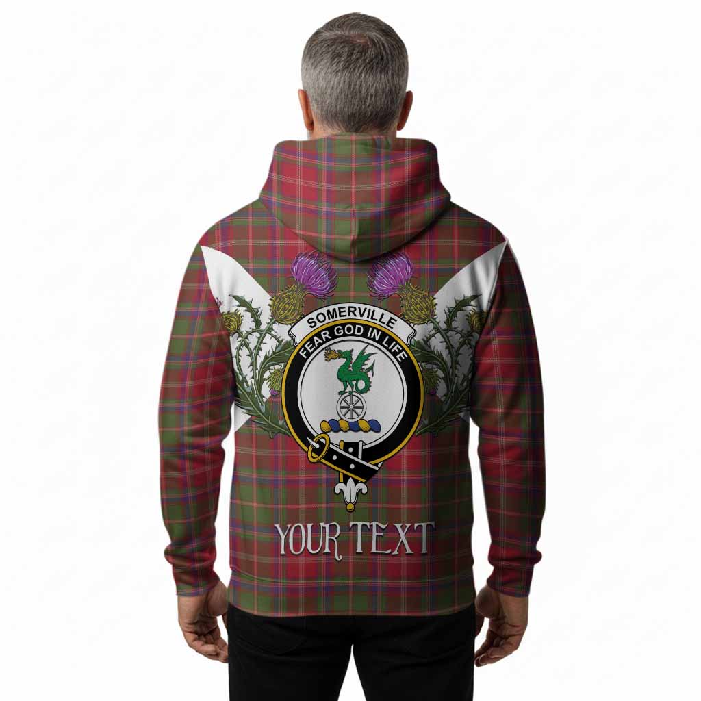 Somerville Tartan Family Crest Hoodie Scottish Burns Night Thistle Floral