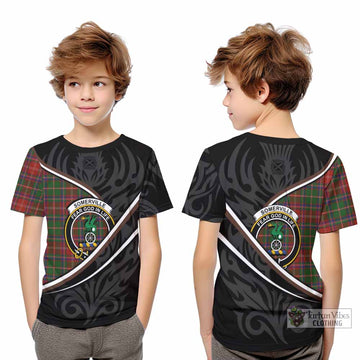 Somerville Tartan Family Crest Kid T-shirt Celtic Scottish Thistle Floral - Tartan Vibes Clothing