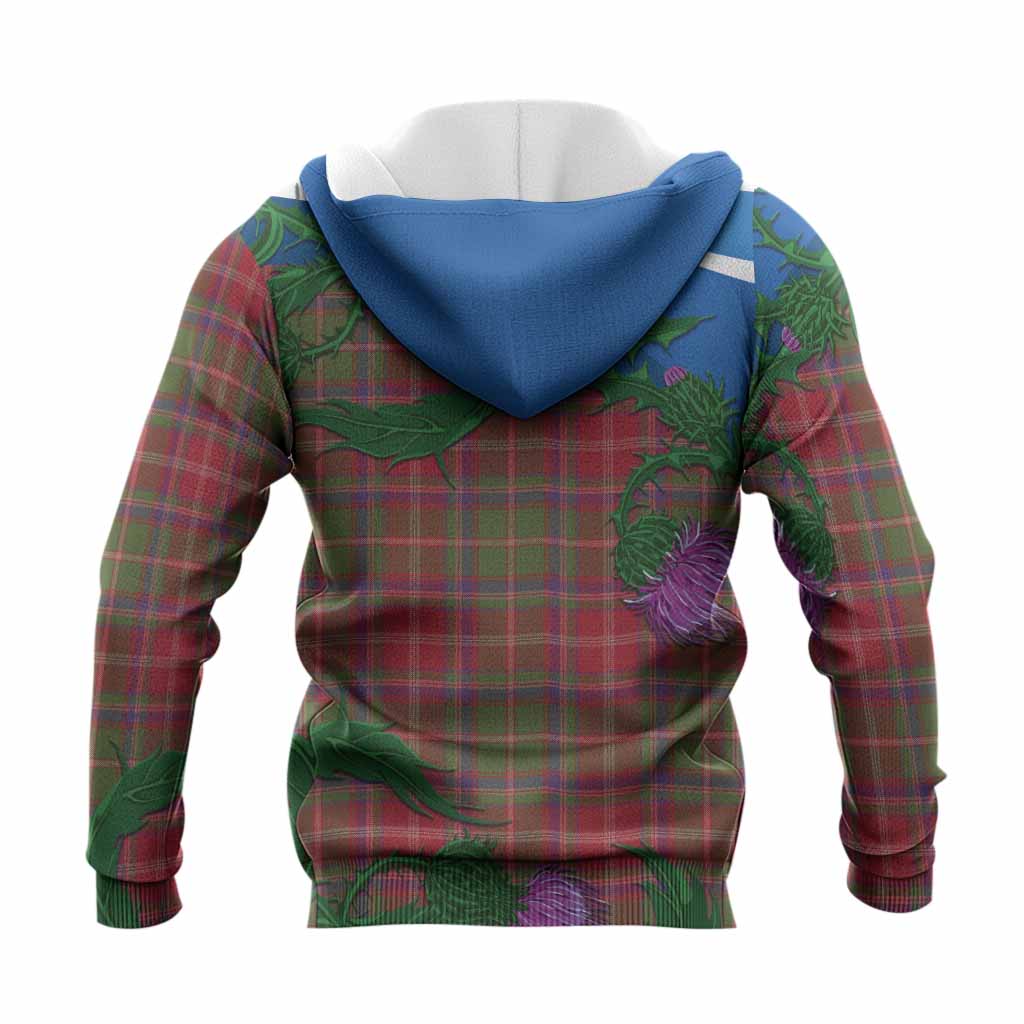 Somerville Tartan Family Crest Knitted Hoodie Thistle in Minimalism