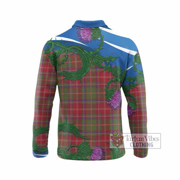 Somerville Tartan Family Crest Long Sleeve Polo Shirt Thistle in Minimalism