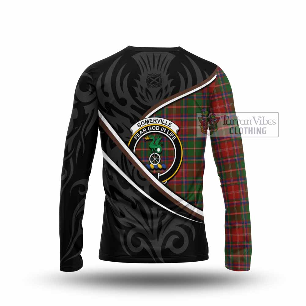 Somerville Tartan Family Crest Long Sleeve T-Shirt Celtic Scottish Thistle Floral - Tartan Vibes Clothing