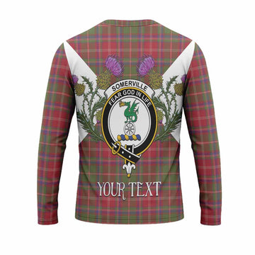 Somerville Tartan Family Crest Long Sleeve T-Shirt Scottish Burns Night Thistle Floral