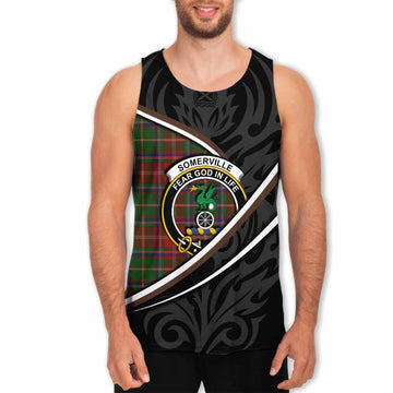 Somerville Tartan Family Crest Men Tank Top Celtic Scottish Thistle Floral - Tartan Vibes Clothing