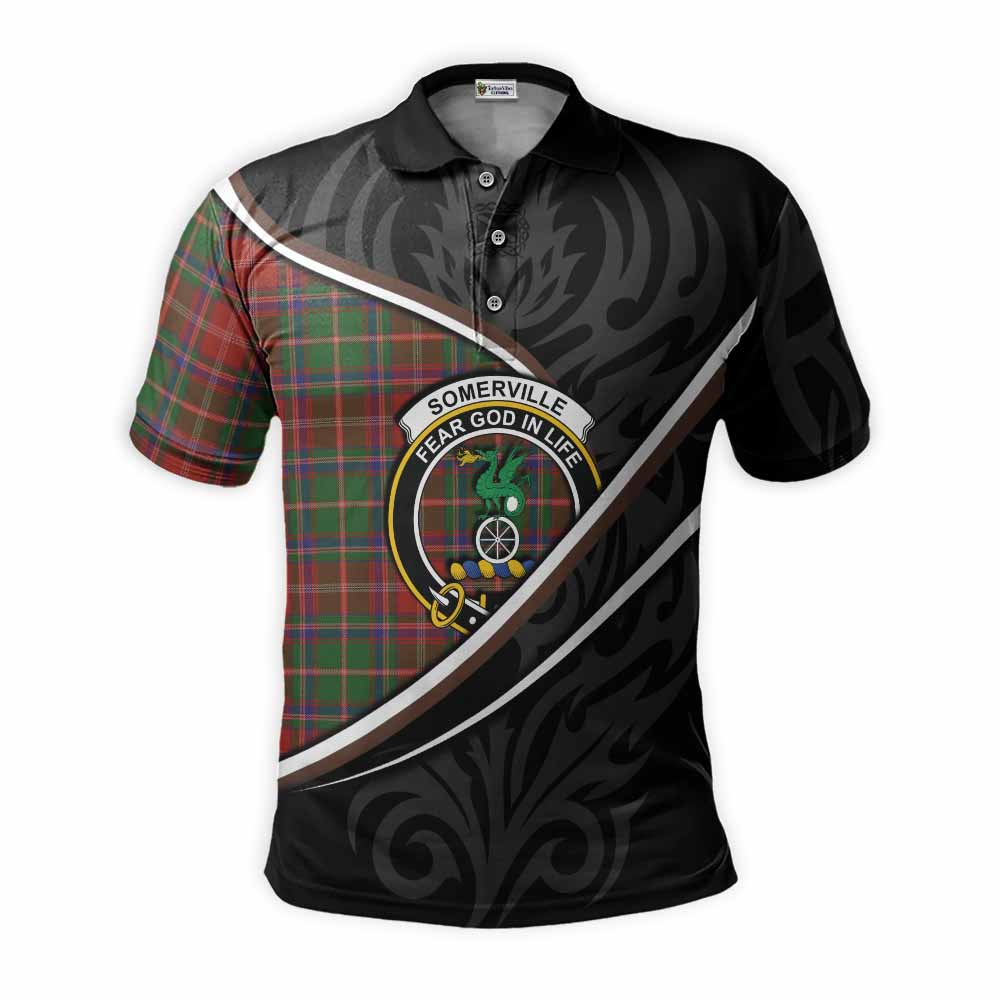 Somerville Tartan Family Crest Polo Shirt Celtic Scottish Thistle Floral - Tartan Vibes Clothing