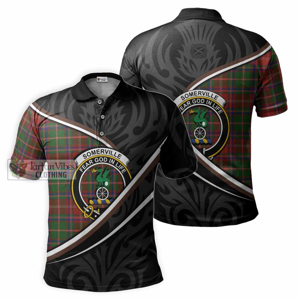 Somerville Tartan Family Crest Polo Shirt Celtic Scottish Thistle Floral - Tartan Vibes Clothing