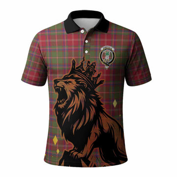 Somerville Tartan Family Crest Polo Shirt Crowned Lion Roaring