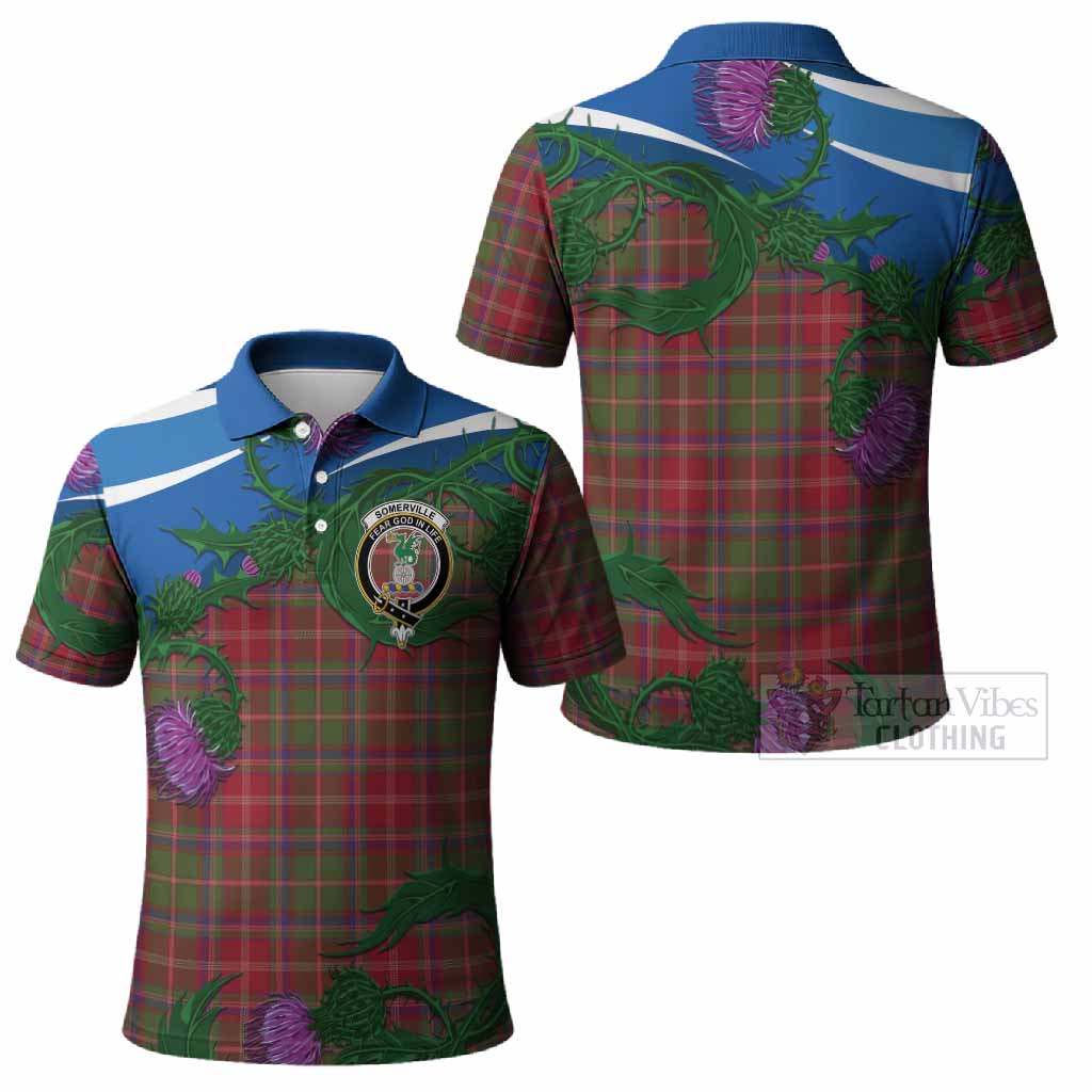 Somerville Tartan Family Crest Polo Shirt Thistle in Minimalism