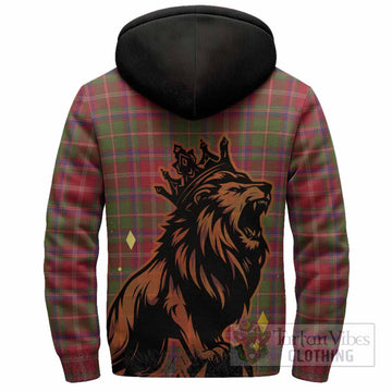 Somerville Tartan Family Crest Sherpa Hoodie Crowned Lion Roaring