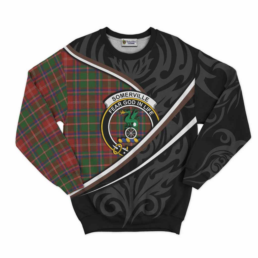 Somerville Tartan Family Crest Sweatshirt Celtic Scottish Thistle Floral - Tartan Vibes Clothing