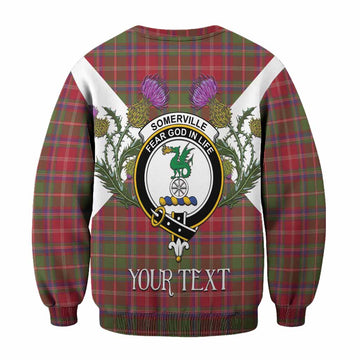 Somerville Tartan Family Crest Sweatshirt Scottish Burns Night Thistle Floral