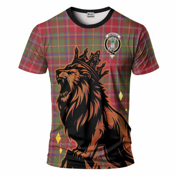 Somerville Tartan Family Crest T-Shirt Crowned Lion Roaring