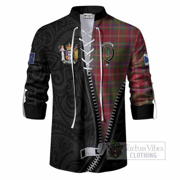 Somerville Tartan Ghillie Shirt New Zealand Pattern Unique Zipper Stylized
