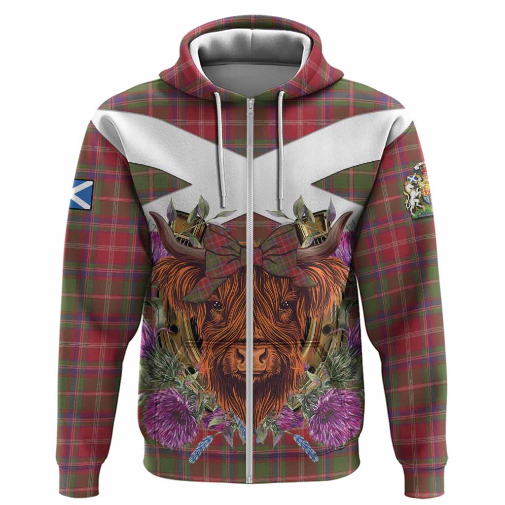 Somerville Tartan Hoodie Scottish Thistle Heilan Coo