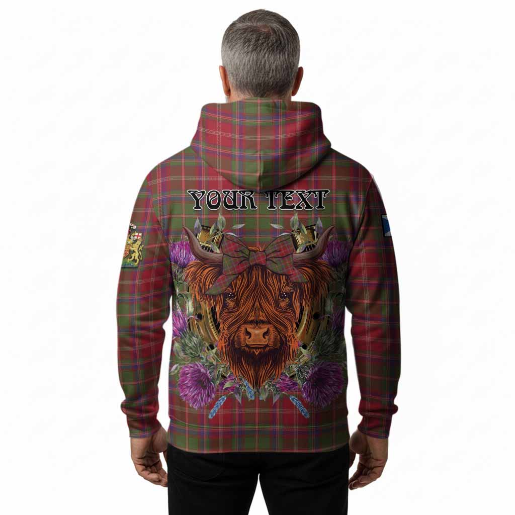 Somerville Tartan Hoodie Scottish Thistle Heilan Coo