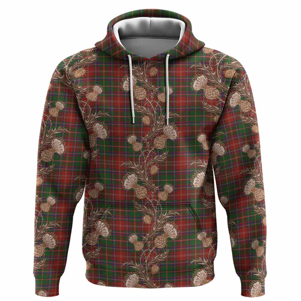Somerville Tartan Hoodie Seamless Scottish Thistle Flowers