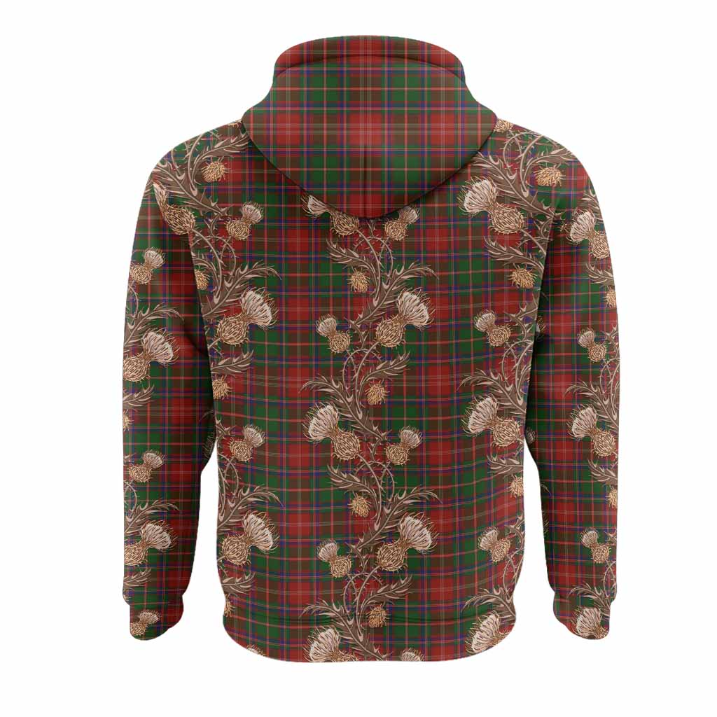 Somerville Tartan Hoodie Seamless Scottish Thistle Flowers