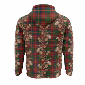 Somerville Tartan Hoodie Seamless Scottish Thistle Flowers