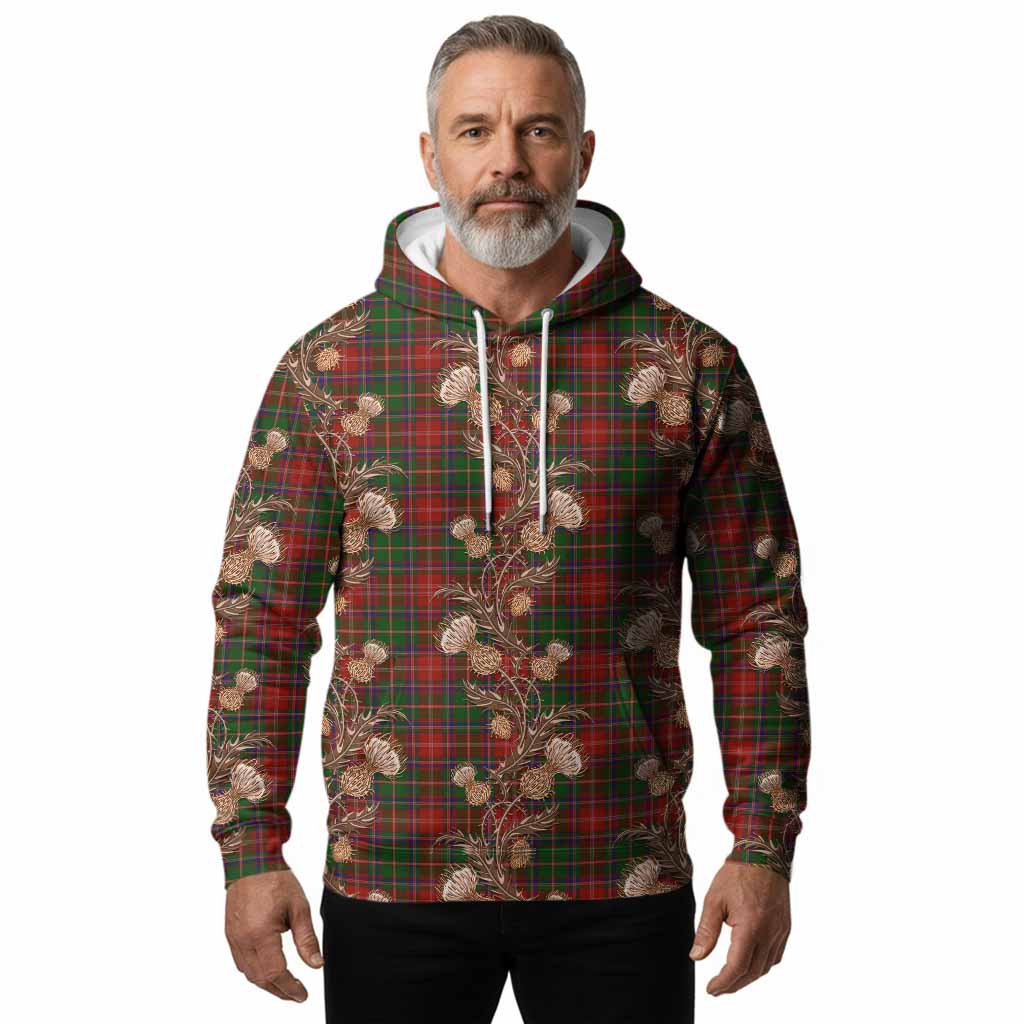 Somerville Tartan Hoodie Seamless Scottish Thistle Flowers