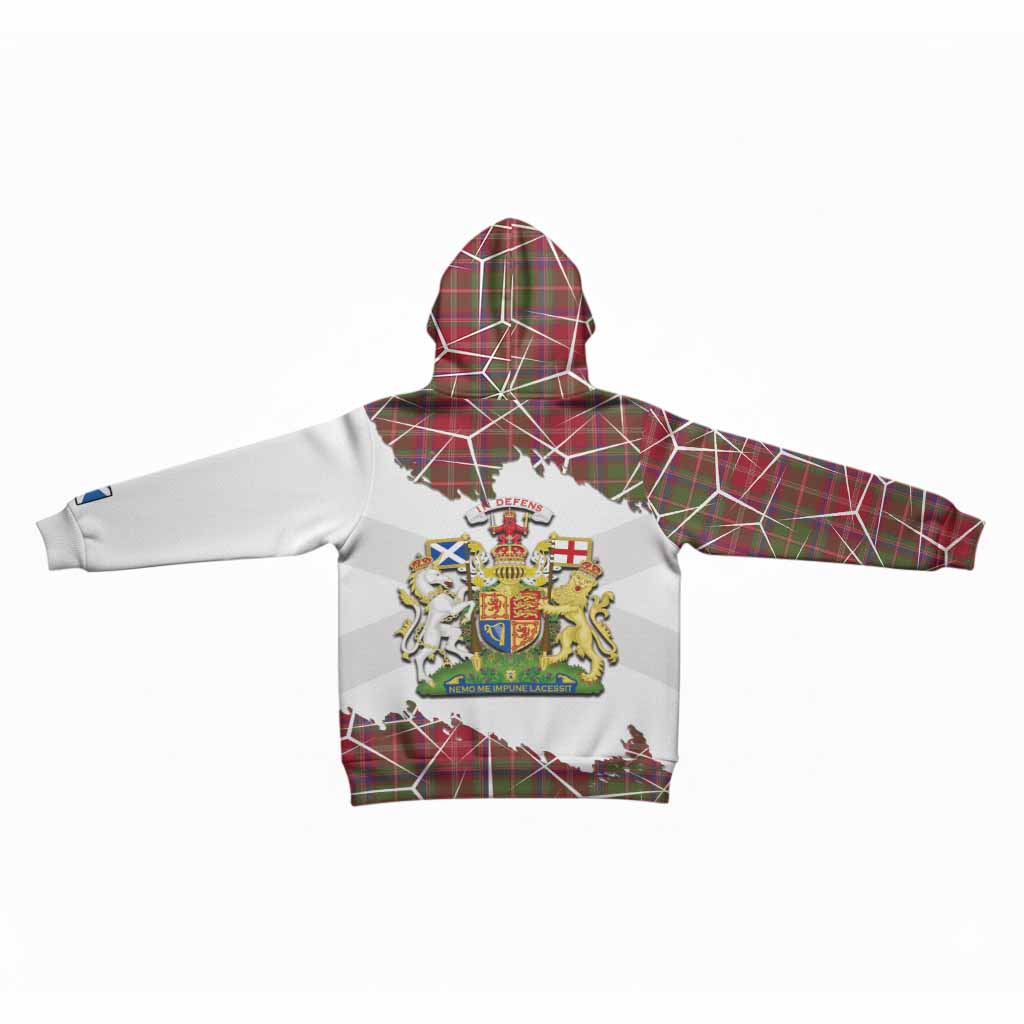 Somerville Tartan Kid Hoodie with Family Crest and Lion Rampant Grunge Style