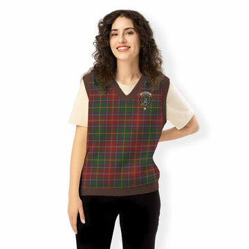 Somerville Tartan Knitted V-Neck Vest with Family Crest