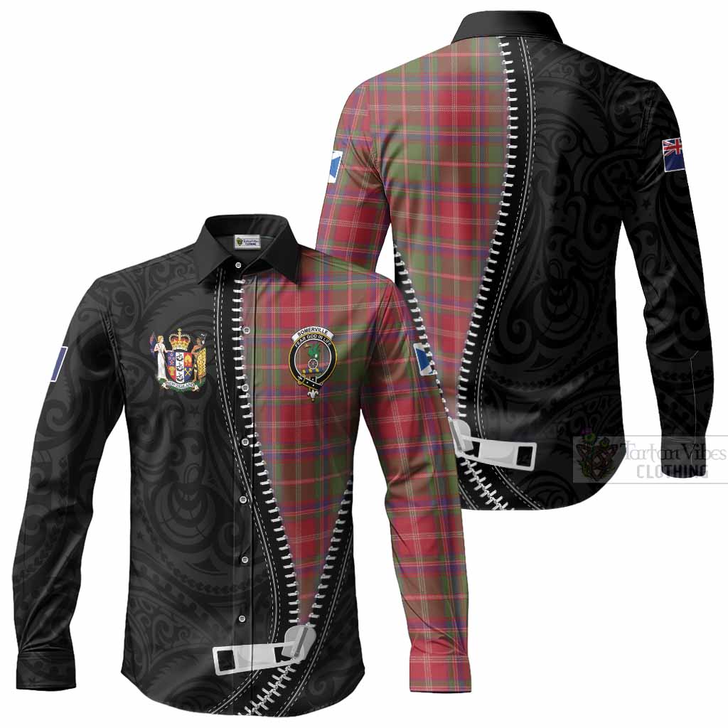 Somerville Tartan Long Sleeve Button Shirts New Zealand Pattern Unique Zipper Stylized